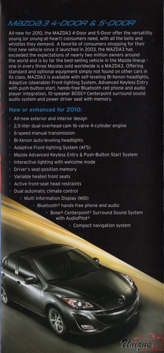 2010 Mazda Model Lineup Brochure Page 1